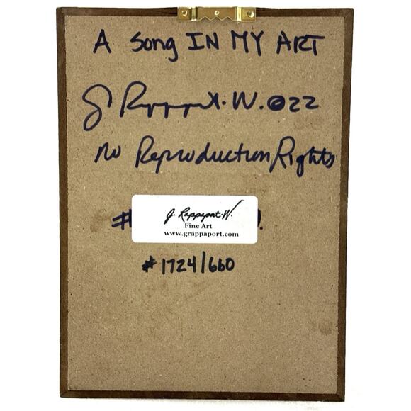 G. Rappaport W. Framed Mixed Media Art – “A Song in My Art” 2022 - Picture 6 of 6